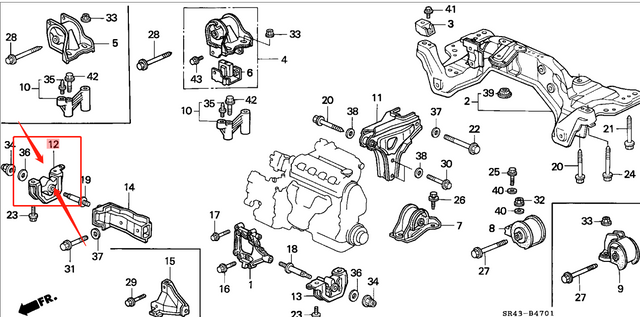 Auto Spare Parts Rubber Accessories Car Engine Mounting 50841-SR3-984 for Honda CIVIC ATM/91-01 EG8 EH9 EK3 HR-V/99- 